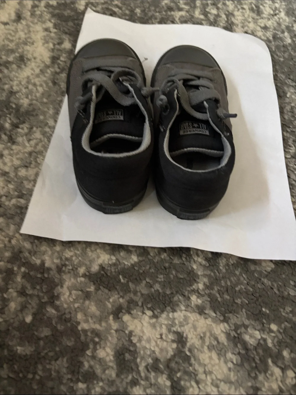 Converse Kids Gray Low-Top Canvas Sneakers with Black Sole